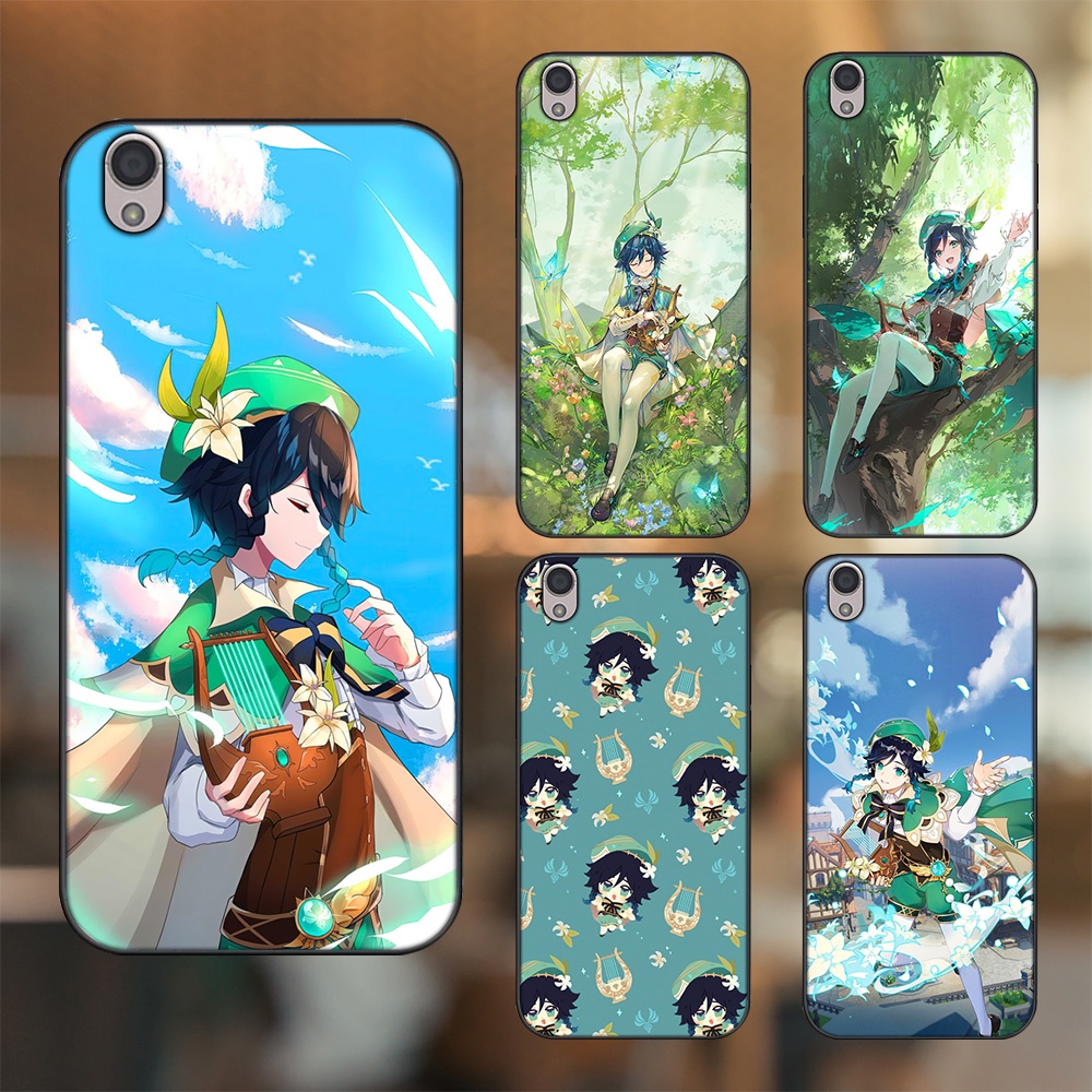 Ốp lưng Oppo A37 Neo 9, F1 Plus viền đen in hình Venti Genshin Impact