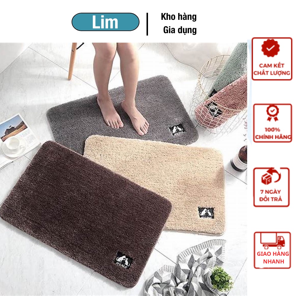 Thảm lau chân LEN MỊN thấm hút tốt KHỔ 40*60cm chống trơn trượt hình bàn chân, giao màu ngẫu nhiên