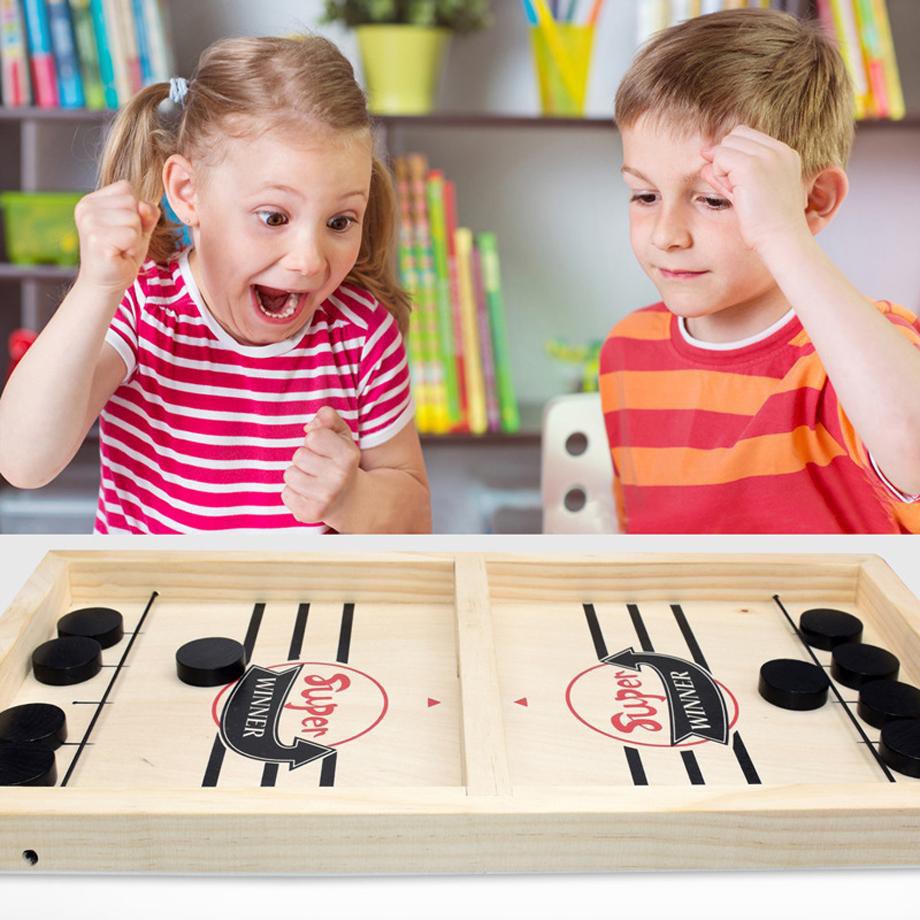 Bộ Cờ Búng Gỗ Bàn Đấu Ice Hockey - Chọn Size - Foosball Winner, Sling Puck - Bắn Bi Xuyên Lỗ Chính Hãng miDoctor