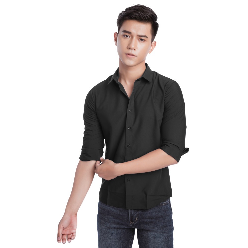 Áo sơ mi dài tay nam lụa công sở đẹp Hamino form rộng thời trang Hàn Quốc chất lụa không nhăn mềm mại A1