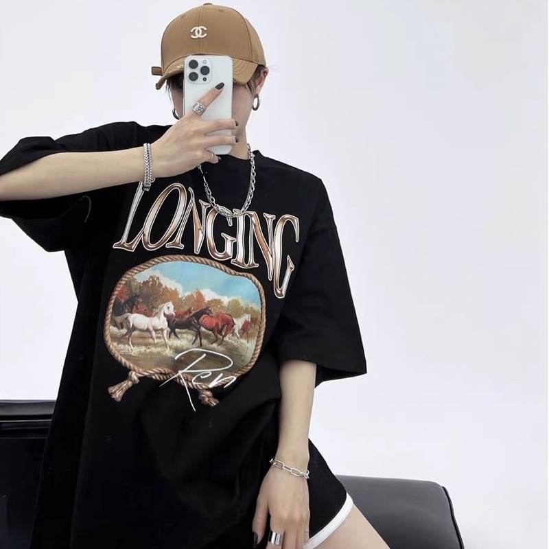 Áo phông LONGING PENS chất liệu cotton mát form oversize