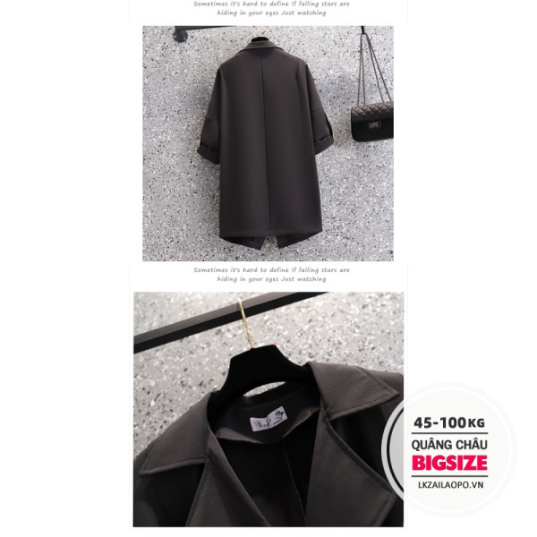 BIGSIZE Nữ (45-100kg) Áo Khoác Dáng Dài mỏng Phong Cách Anh Quốc Thời Trang Mùa Thu Cho Nữ | BigBuy360 - bigbuy360.vn