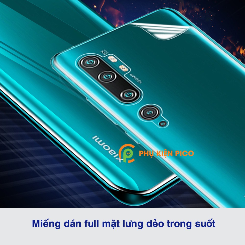 Dán lưng Xiaomi Mi Note 10 Pro / Mi Note 10 Lite full mặt lưng trong suốt PPF tự phục hồi vết xước