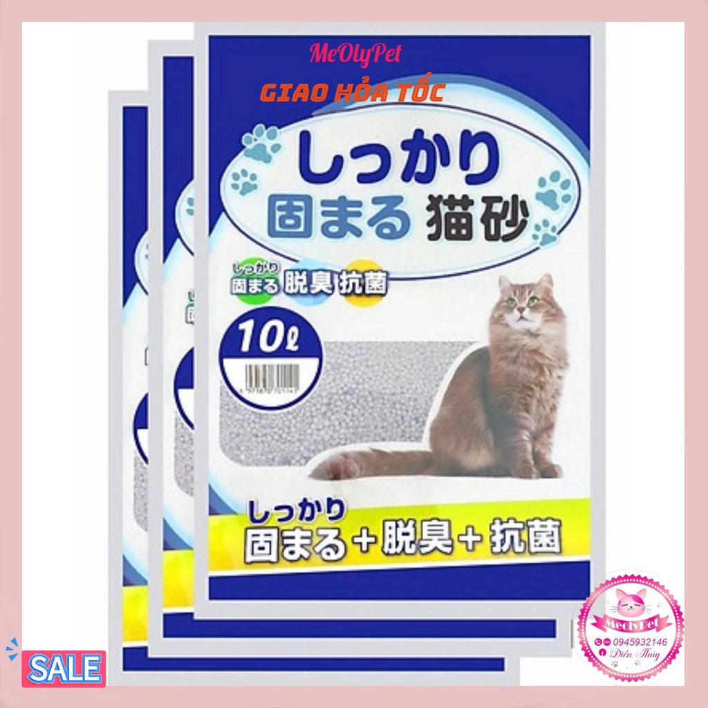 Combo 3 Cát Vệ Sinh Mèo Nhật Bản Khử Mùi, Ít Bụi, Vón Cục, Siêu Tiết Kiệm bao 10L