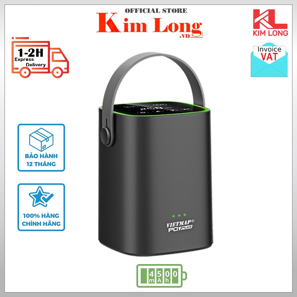 Bơm lốp xe hơi Vietmap P01 Plus pin 4500mAh - Bảo hành chính hãng 12 tháng Vietmap