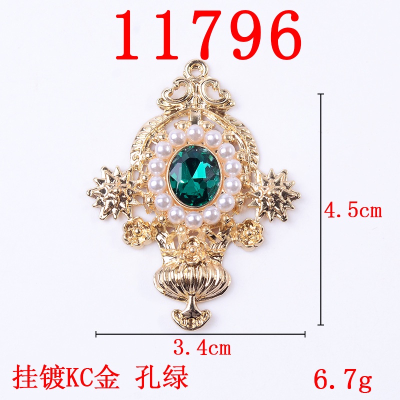(1 cái)Center kim loại phối ngọctrai đá 34*45mm, Nguyên liệu làm trang sức cổ trang, Nguyên liệu diy