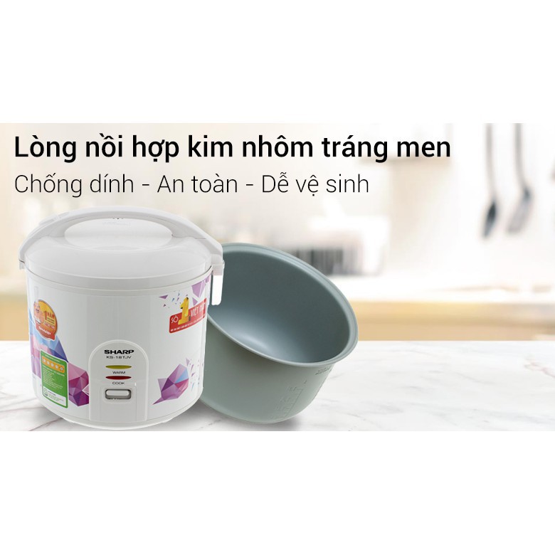 Nồi cơm điện Sharp 1.8 lít KS-18TJV