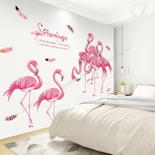 [ĐƠN 200K TẶNG QUÀ SIÊU YÊU]-Decal dán tường Luvina trang trí phòng khách,phòng ăn- Hạc hồng hàn quốc
