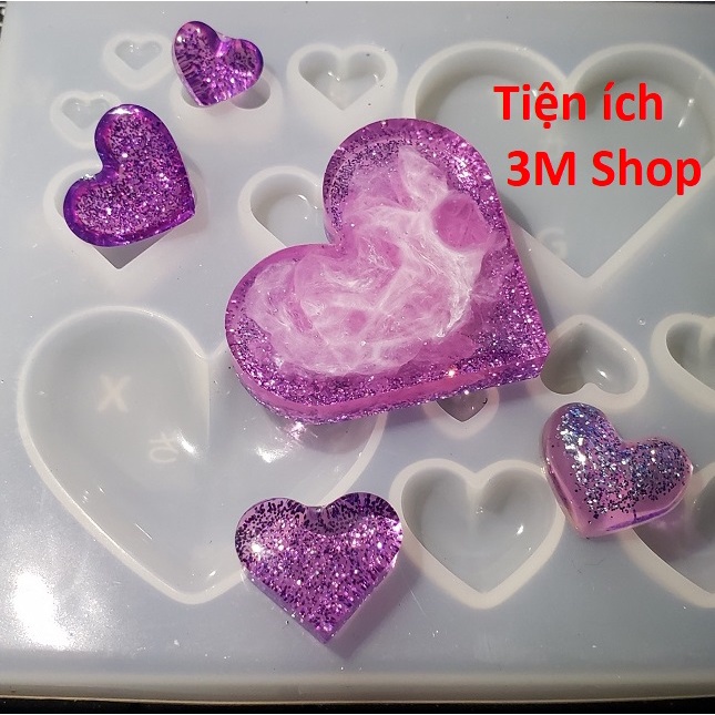 Khuôn Silicol HÌnh Trái Tim Làm Handmade,Trang Sức Dây Truyền