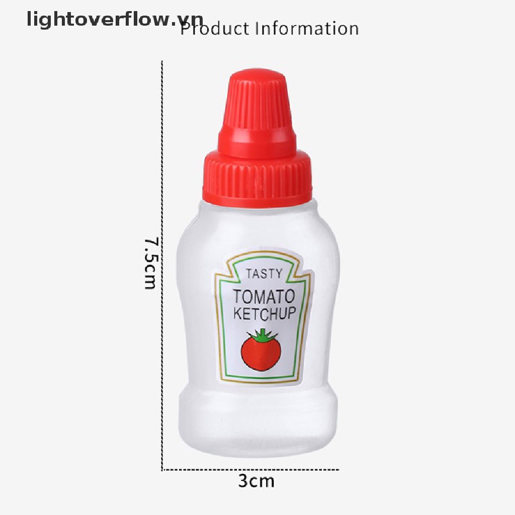 [lightoverflow] 3PCS/2PCS Mini Seasoning Sauce Bottle Portable Tomato Ketchup Bottle Salad Dressing Container for Bento Lunch Box Kitchen Jars [VN]