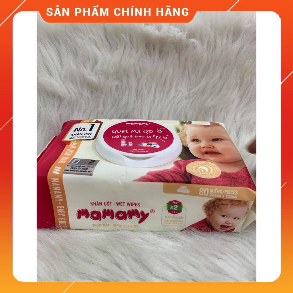 KHĂN ƯỚT MAMAMY MÙI THƠM MÁT, CÓ NẮP (100 TỜ)