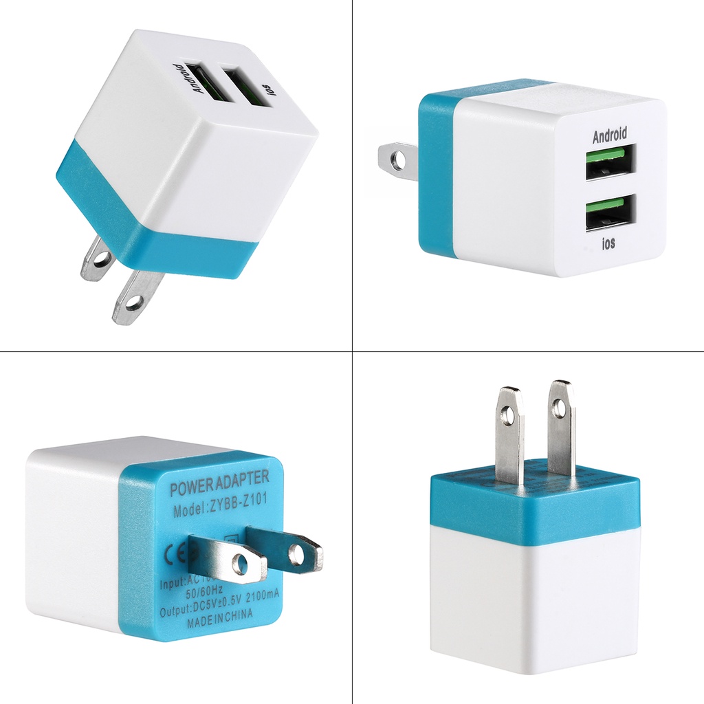 Củ sạc nhanh thông minh 2 cổng usb thích hợp cho iphone & android