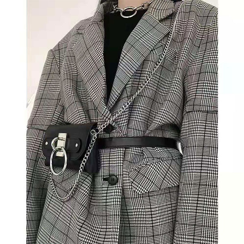 Túi Đeo Hông Cỡ Nhỏ Bằng Kim Loại Trang Trí Dây Xích Có Thể Tháo Rời Thời Trang