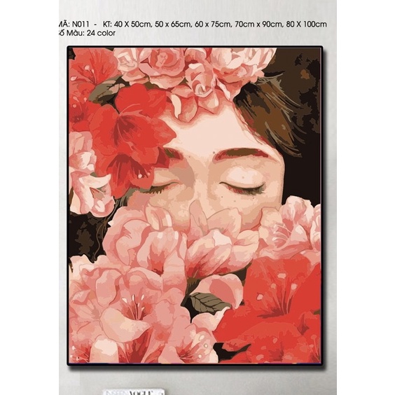 Tranh Tô Màu Số Hóa Nàng Thơ Nhiều Mẫu Hot -Đã Căng Khung