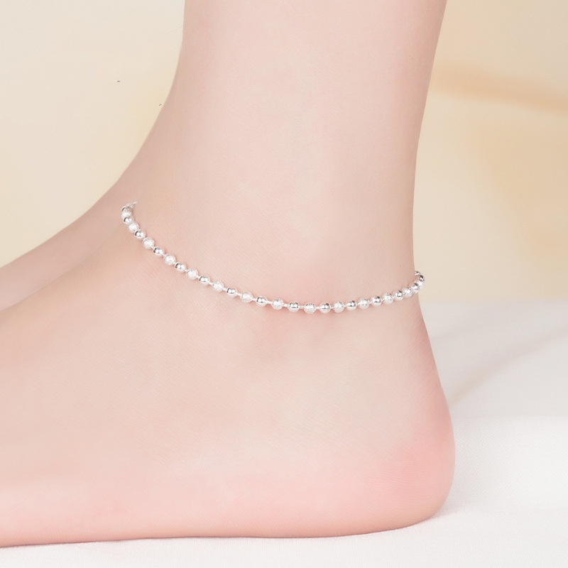 Bộ lắc chân lắc tay thời trang nữ dây bi bạc S925 - LTC42