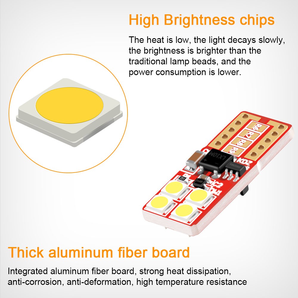 Đèn led 8 bóng t10 w5w 194 168 12v thích hợp cho xe hơi