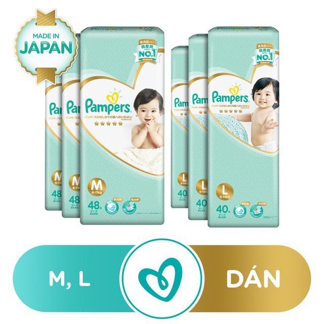 Tã Dán,Tã quần Pampers nội địa Nhật Size NB66/S60/M48/L40