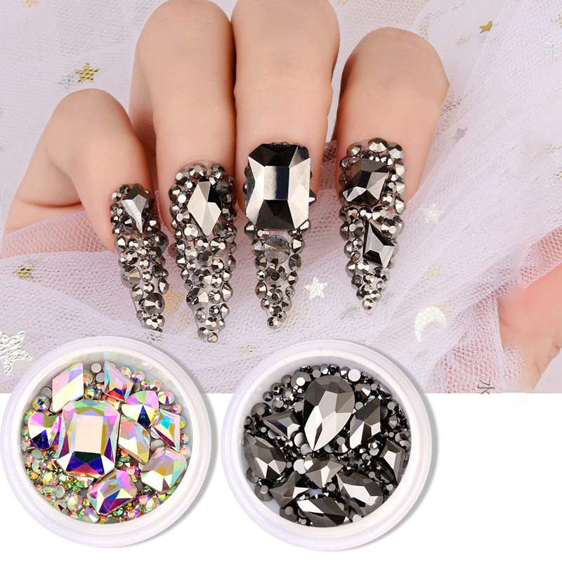 1 Hộp Phụ Kiện Kim Cương Giả 3D Lấp Lánh Trang Trí Móng Tay/Móng Tay Nghệ Thuật/Móng Tay Nghệ Thuật/Trang Trí Móng Tay Nghệ Thuật