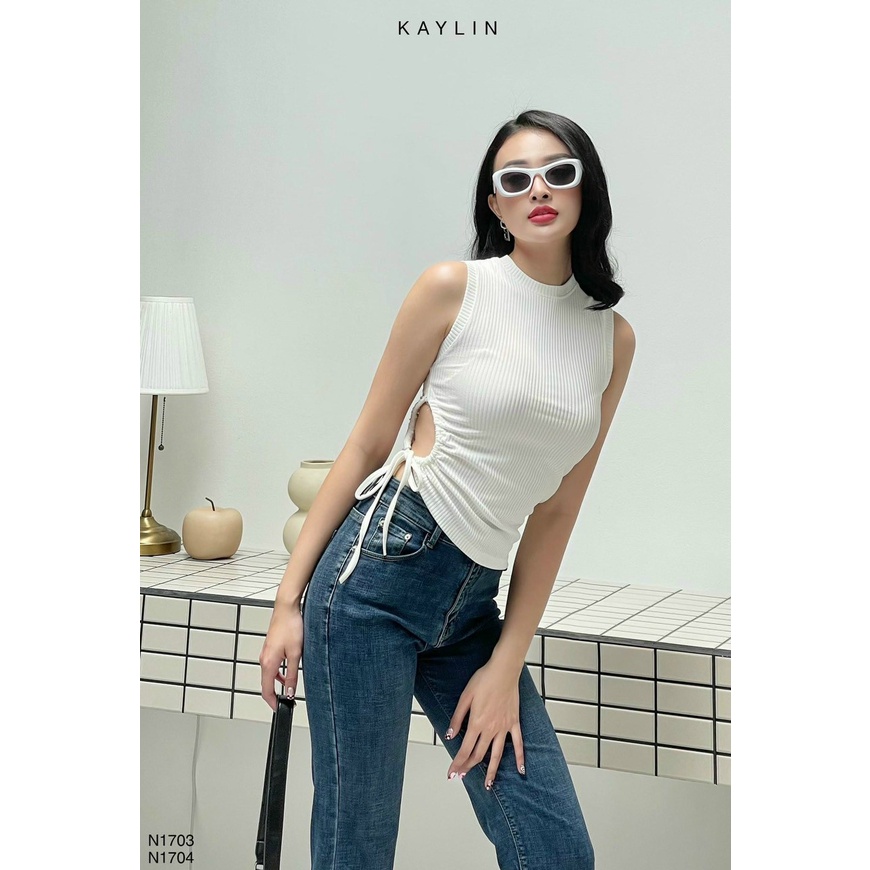 Áo kiểu nữ 3 lỗ rút dây 1 bên nhiều màu đẹp cho cô nàng năng động oa