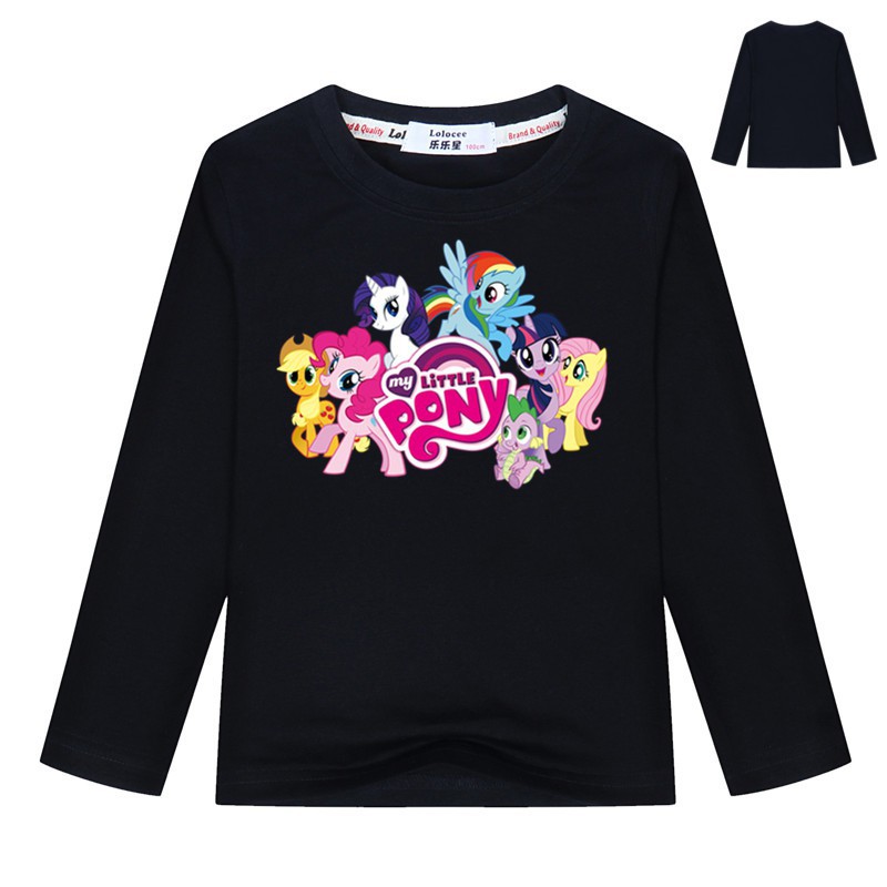 My Little Pony Áo thun dài tay Pinkie Pie Rainbow Dash Twilight Sparkle Tops cho trẻ em gái