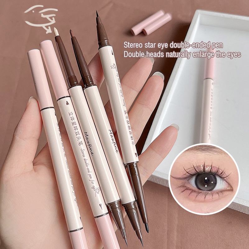 Bút Kẻ Mắt 2 Trong 1 Siêu Mịn Chống Nước Chống Mồ Hôi Lâu Trôi Tinh Tế