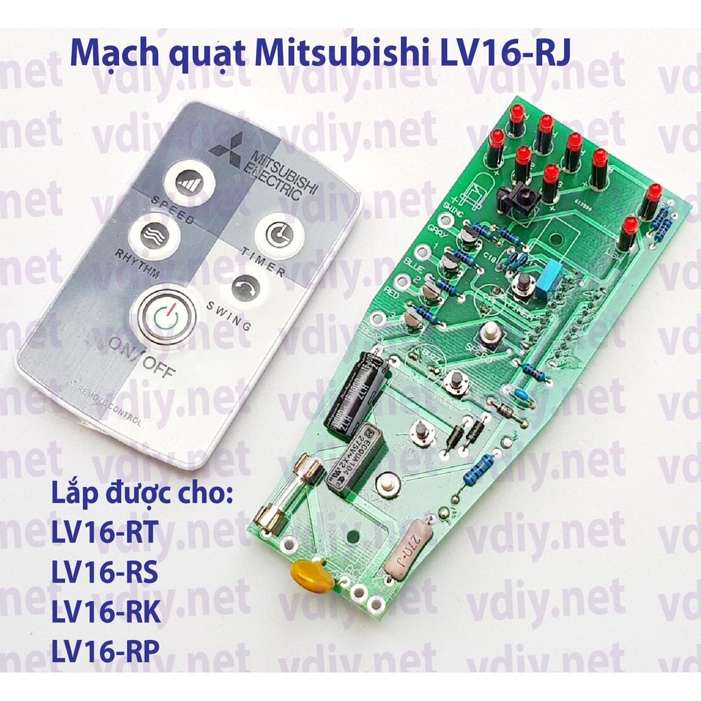 Mạch quạt Mitsubishi LV16-RJ-RK-RM-RP-RS-RT bo thuôn | WebRaoVat - webraovat.net.vn