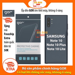 Ốp Samsung Note 10 / Note 10 Plus / Note 10 Lite hãng Gor cao cấp trong suốt, siêu dẻo, mỏng nhẹ, không ố vàng