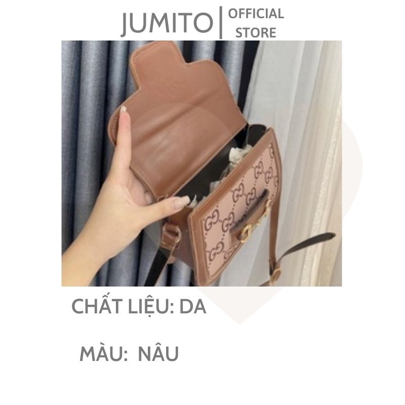 Túi xách nữ viền da nâu đeo chéo đeo vai thời trang 2023 JUMITO T1.021