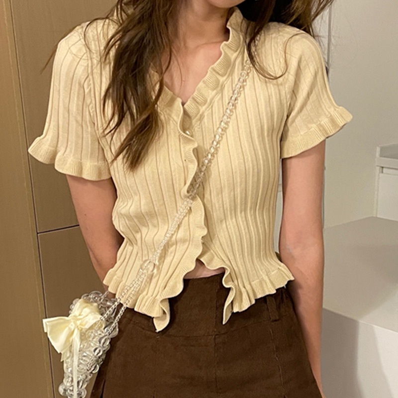 Áo Dệt Kim Ngắn Tay Thời Trang Dành Cho Nữ