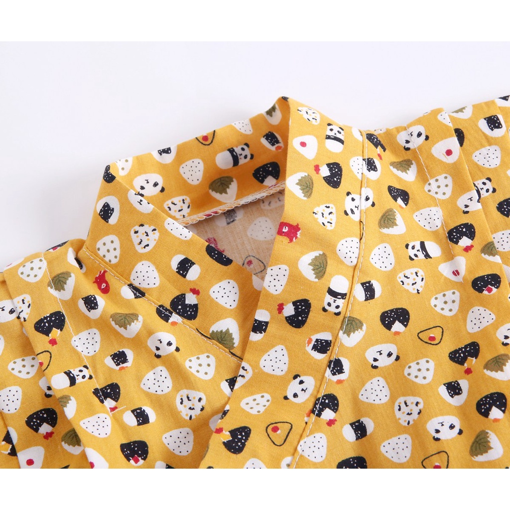 Bộ Đồ Ngủ kimono Tay Ngắn Phong Cách Nhật Bản Dễ Thương Cho Bé Sơ Sinh 0846