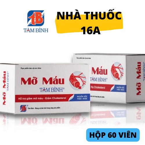 MỠ MÁU TÂM BÌNH - DƯỢC PHẨM TÂM BÌNH - HỖ TRỢ GIẢM MỠ MÁU, CHOLESTEROL, NGỪA XƠ VỮA ĐỘNG MẠCH