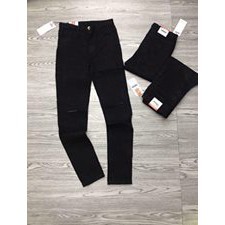 Quần Jeans đen rách gối