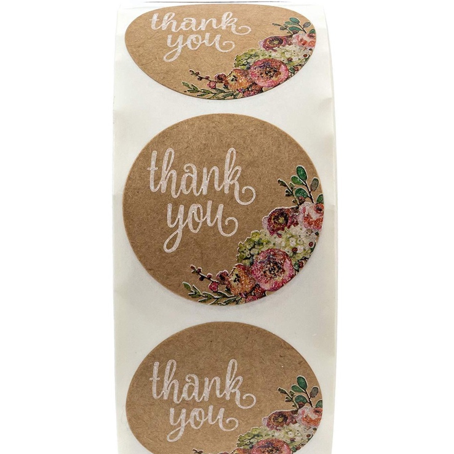 Cuộn 500 miếng stick Sticker thank you dán nhãn cảm ơn STICK016