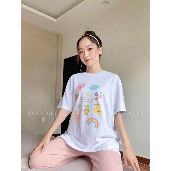 Áo phông 3D trắng hồng be PM11