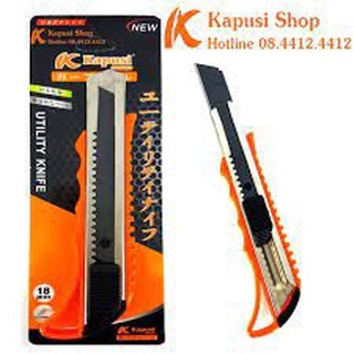 Dao Rọc Giấy Vỏ Nhôm Trắng KAPUSI K-8748. TÍCH HỢP 5 LƯỠI. HÀNG CAO CẤP