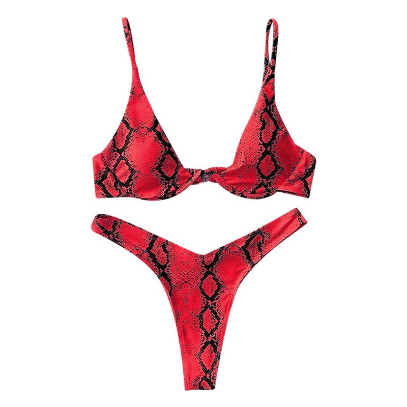Set bikini hai mảnh họa tiết da rắn quyến rũ cho nữ