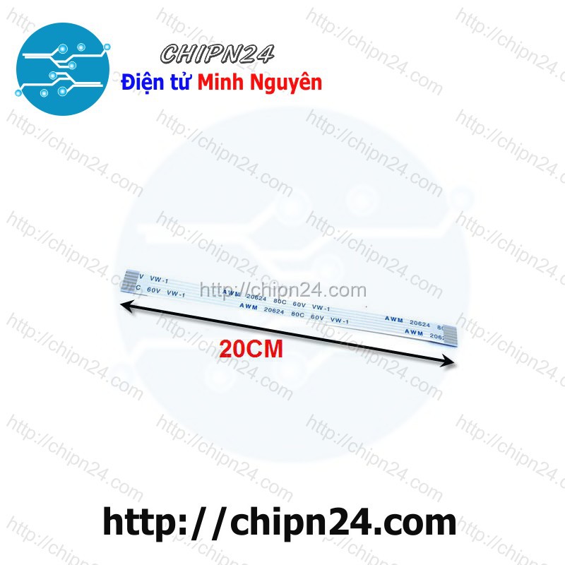 [1 SỢI] Cáp FFC/FPC 6P 1.0MM 20CM cùng chiều