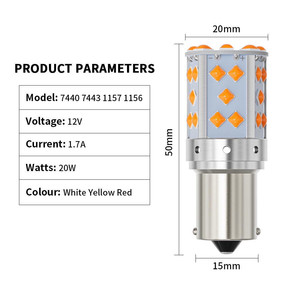 1 Đèn Tín Hiệu Xi Nhan 1156 P21W 1156 150 Chất Lượng Cao° Đèn led Phanh Xe Hơi Py21w 1157 P21 / 5W T20 7440 7443 3030 35smd