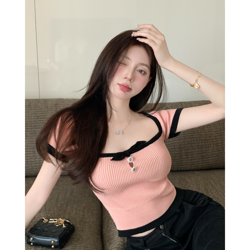 Cocory vn Đầm Trễ Vai Màu Hồng Quyến Rũ