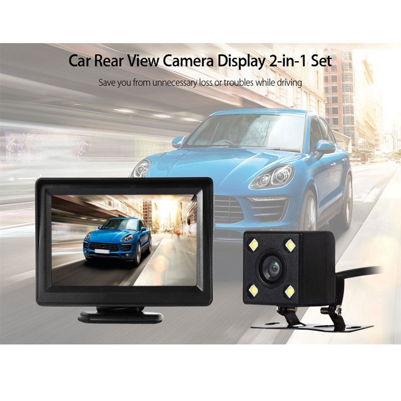 Màn hình xe ô tô LCD LCD màn hình 4.3 inch với camera đảo ngược HD IR hỗ trợ tầm nhìn ban đêm | BigBuy360 - bigbuy360.vn