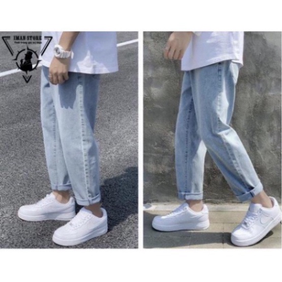 Quần jean bò baggy nam nữ ống suông rộng Unisex hàng Quảng Châu phong cách Hàn Quốc sành điệu style : Màu Xanh -  Mã 04 | WebRaoVat - webraovat.net.vn