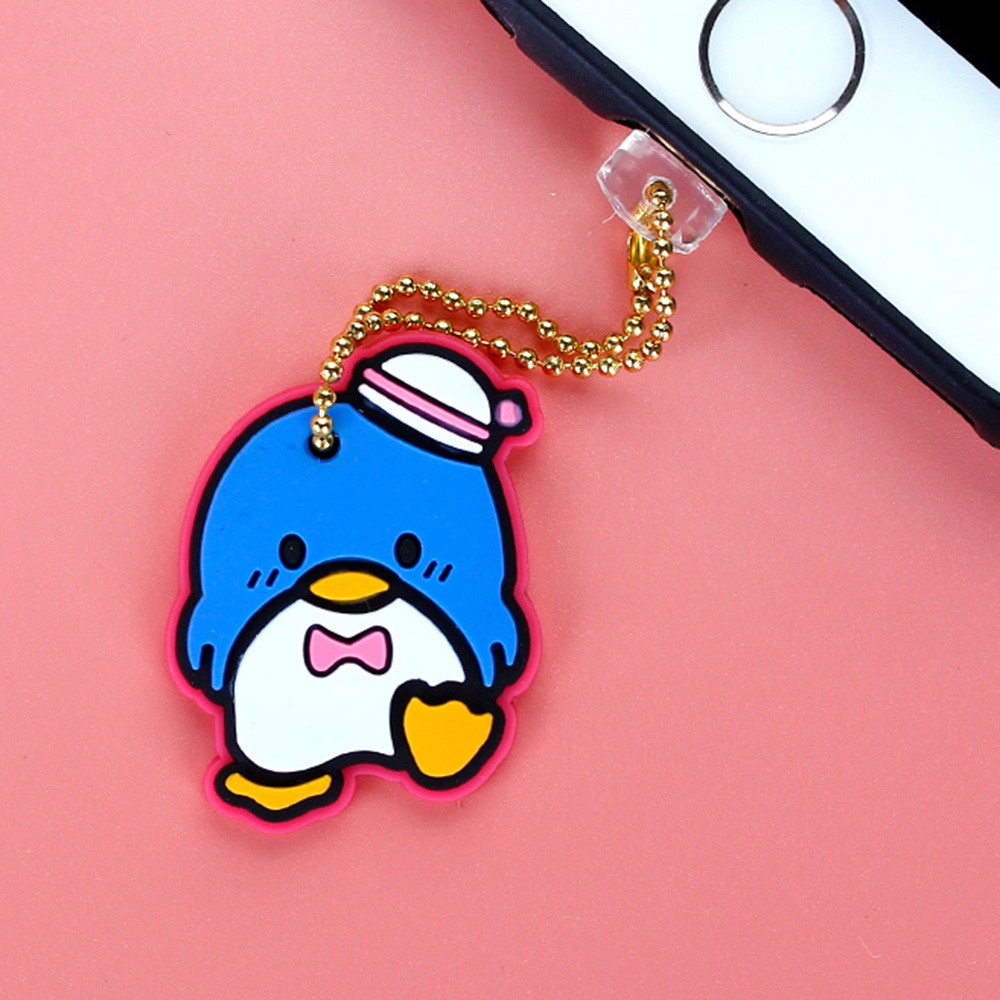 1 Dây Gắn Điện Thoại Di Động Chống Bụi Bằng Silicon Mềm Hình Hoạt Hình Dễ Thương Thông Dụng