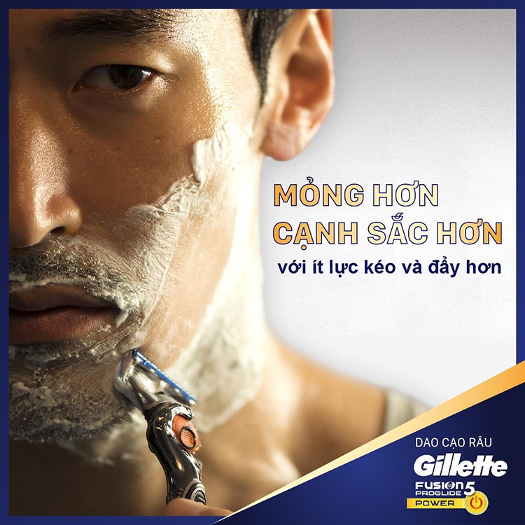 Dao cạo râu máy cao cấp 5 lưỡi Gillette Fusion Proglide Power (Cán Dao + Lưỡi Dao + Đầu bảo vệ)
