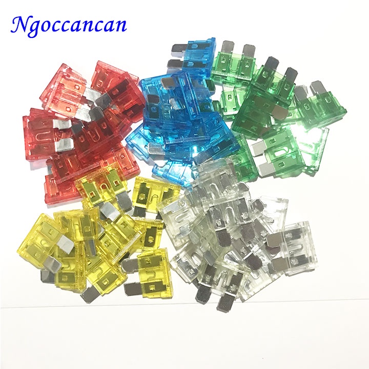 Bộ 10 Cầu Chì Ô Tô Xe Tải Chân To 10A, 15A, 20A, 25A, 30A