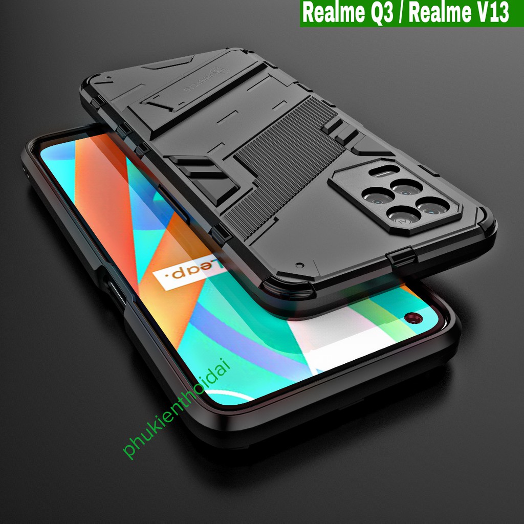 Ốp lưng Realme Q3 / Realme 8 5G / Realme V13 / Realme C55 Iron Man Ver 2 chống sốc giá đỡ xem phim