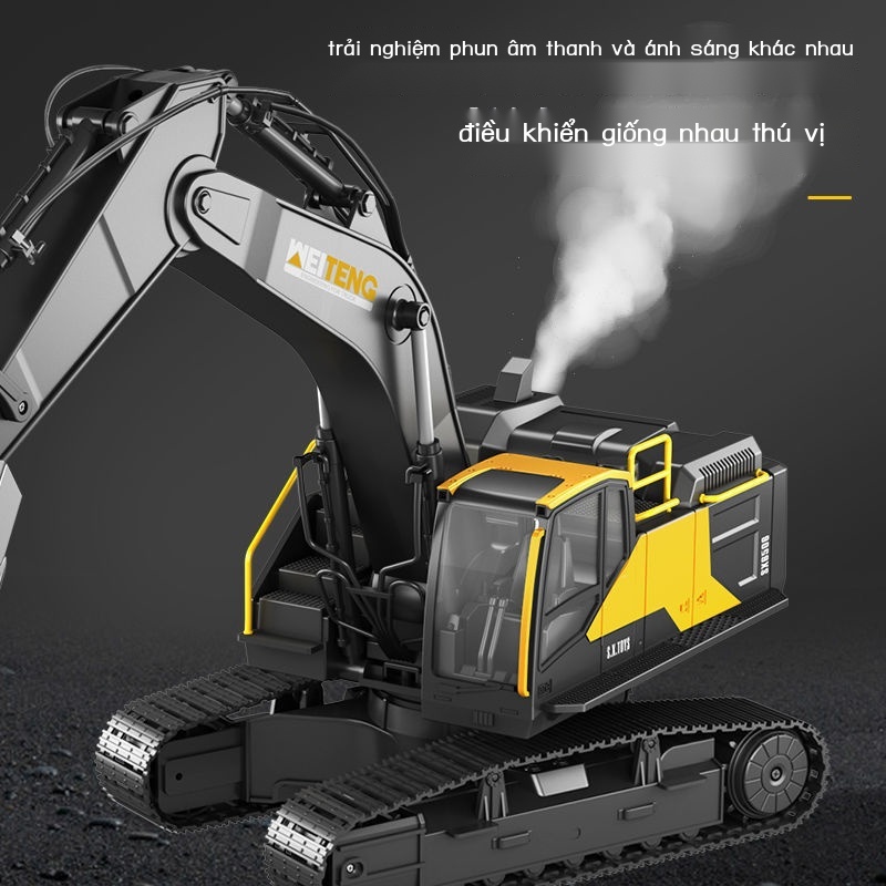 ▽Máy xúc điều khiển từ xa hợp kim lớn có thể sạc lại đồ chơi xe kỹ thuật mô phỏng