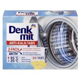 Viên vệ sinh lồng máy giặt Denkmit - Đức hộp 60 viên x 15 g