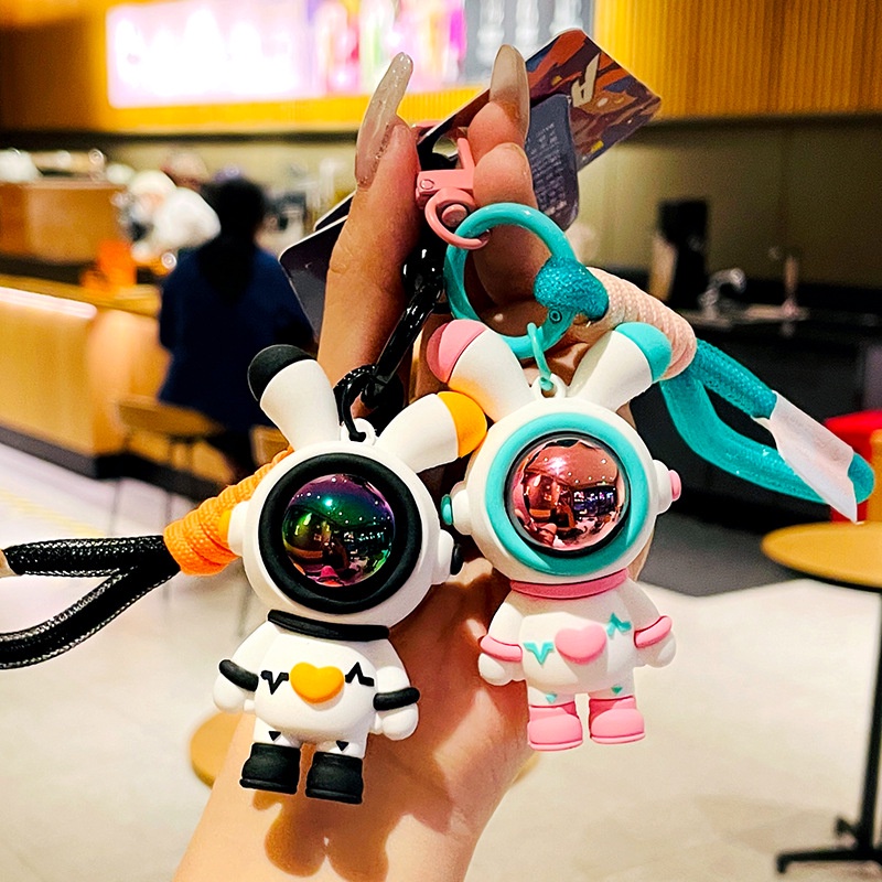 Móc Khóa Hình Thỏ Phi Hành Gia Sáng Tạo Thời Trang