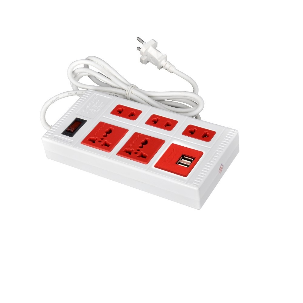 Ổ Cắm Điện Quang ECO ĐQ ESK 5ECO 2A (5 lỗ, 2 cổng USB 2.0A -Bảo Hành 12 Tháng