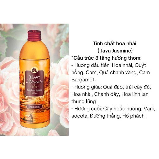 Sữa tắm nước hoa Tesori d'Oriente Hương tinh chất hoa nhài JAVA JASMINE